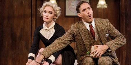 The 39 Steps 2016 tour - Olivia Greene as Pamela &amp; Richard Ede as Hannay (c) Dan Tsantilis